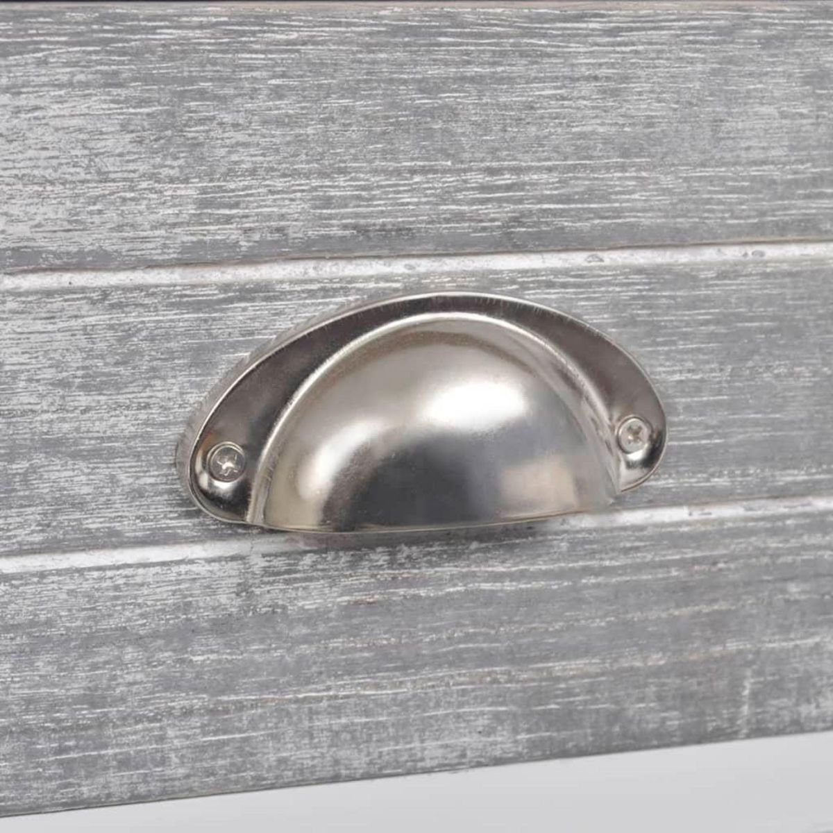 VIDAXL Table de chevet avec 1 tiroir Gris et blanc