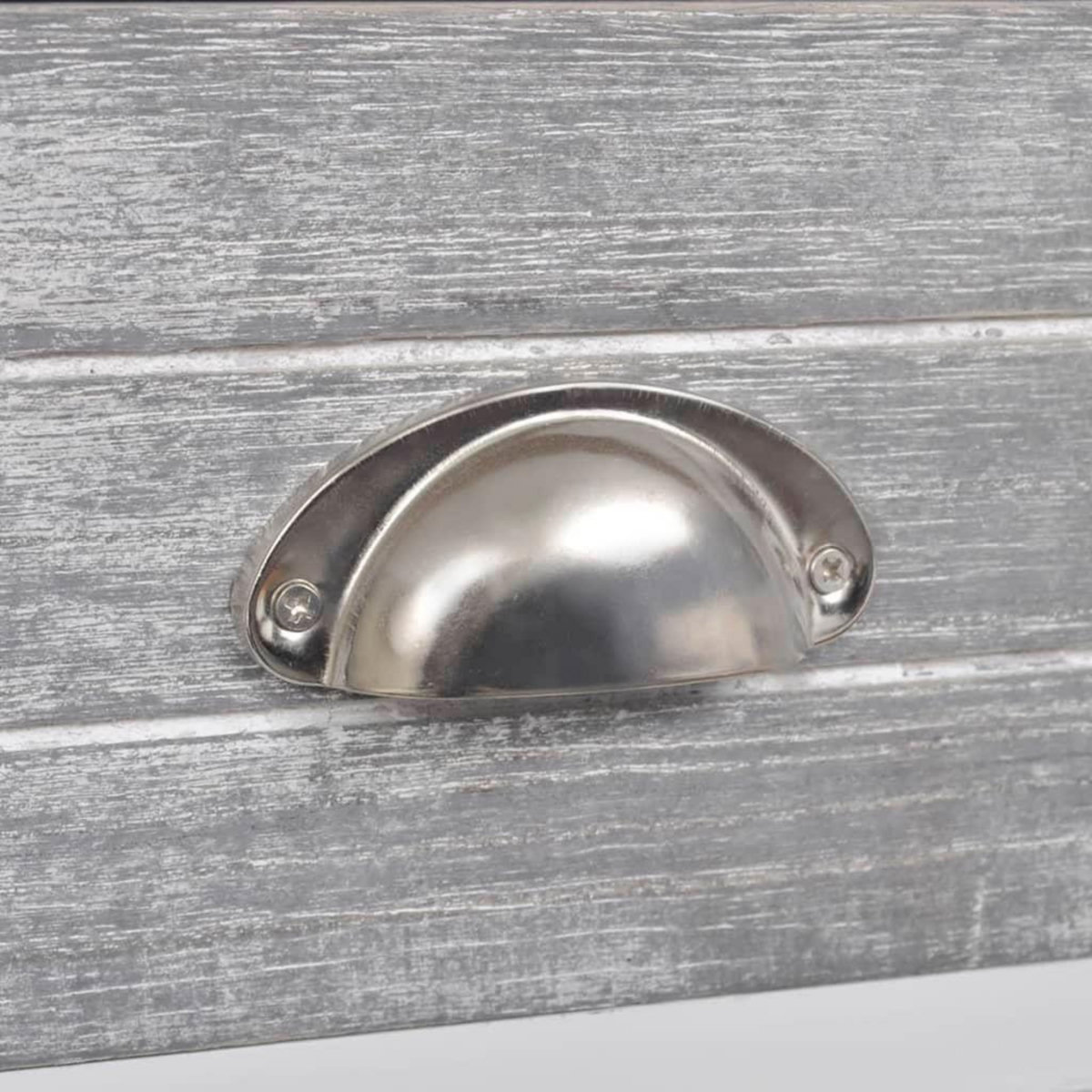 VIDAXL Table de chevet avec 1 tiroir Gris et blanc