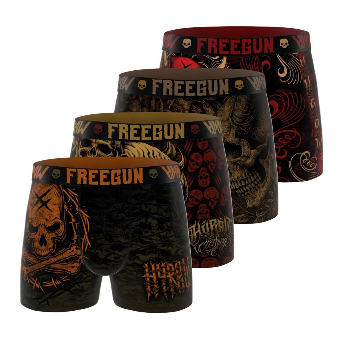 FREEGUN Lot de 4 boxers homme Hyraw