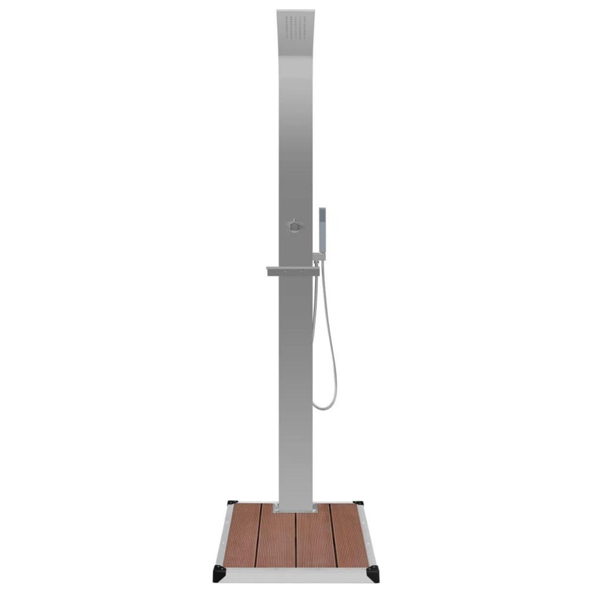 VIDAXL Douche d'exterieur avec receveur de douche WPC Acier inoxydable