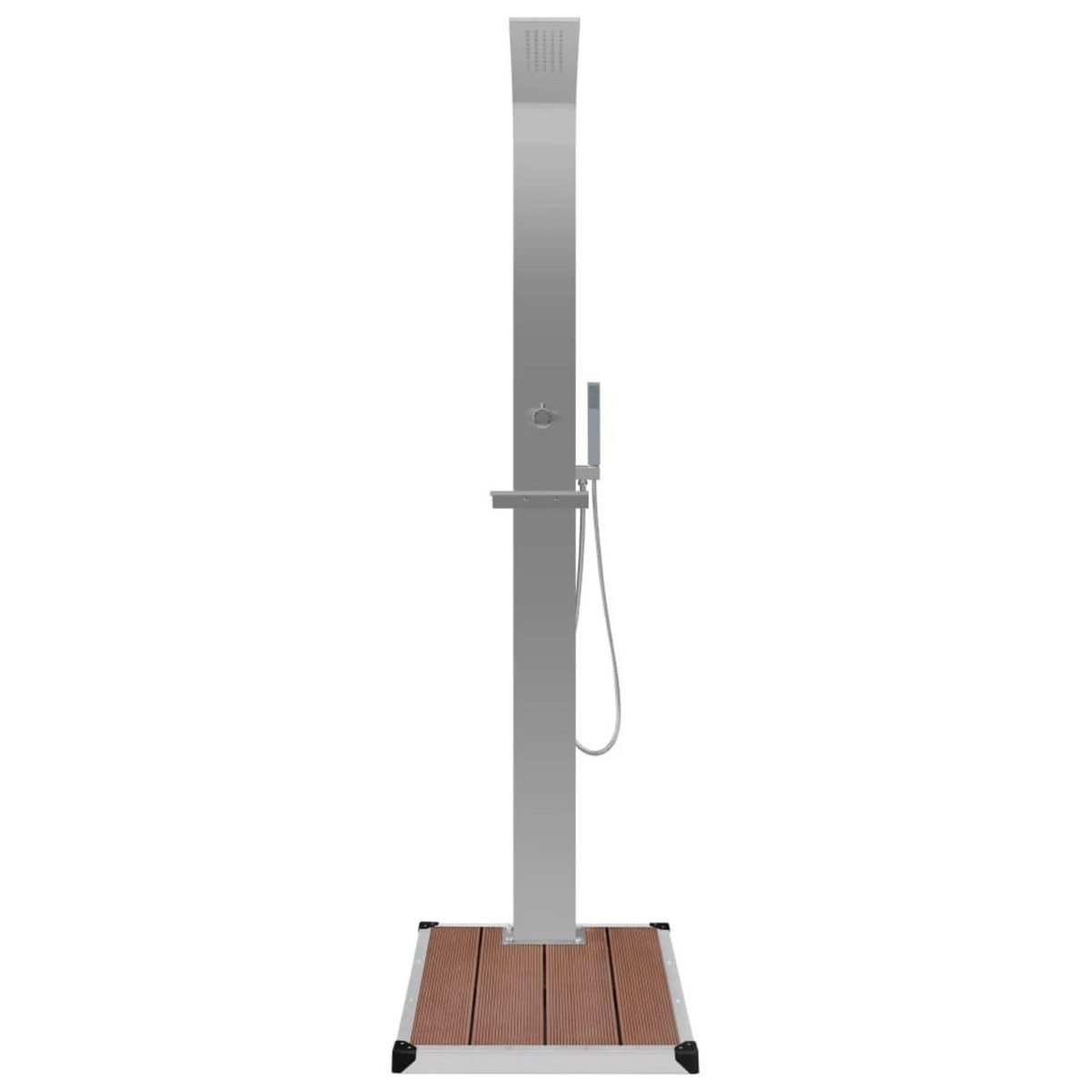 VIDAXL Douche d'exterieur avec receveur de douche WPC Acier inoxydable
