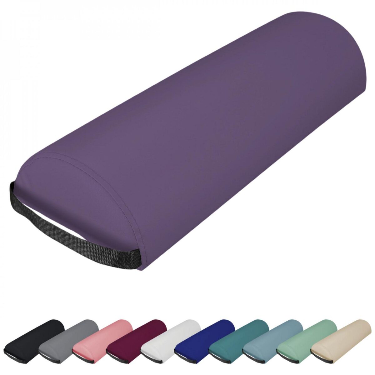 VIVEZEN Traversin, coussin demi-rond 66 cm x 22 cm x 12 cm pour table de massage