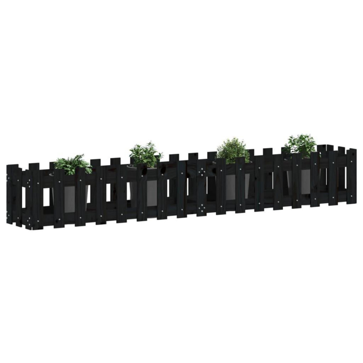 VIDAXL Lit sureleve de jardin design de cloture 200x30x30cm pin massif