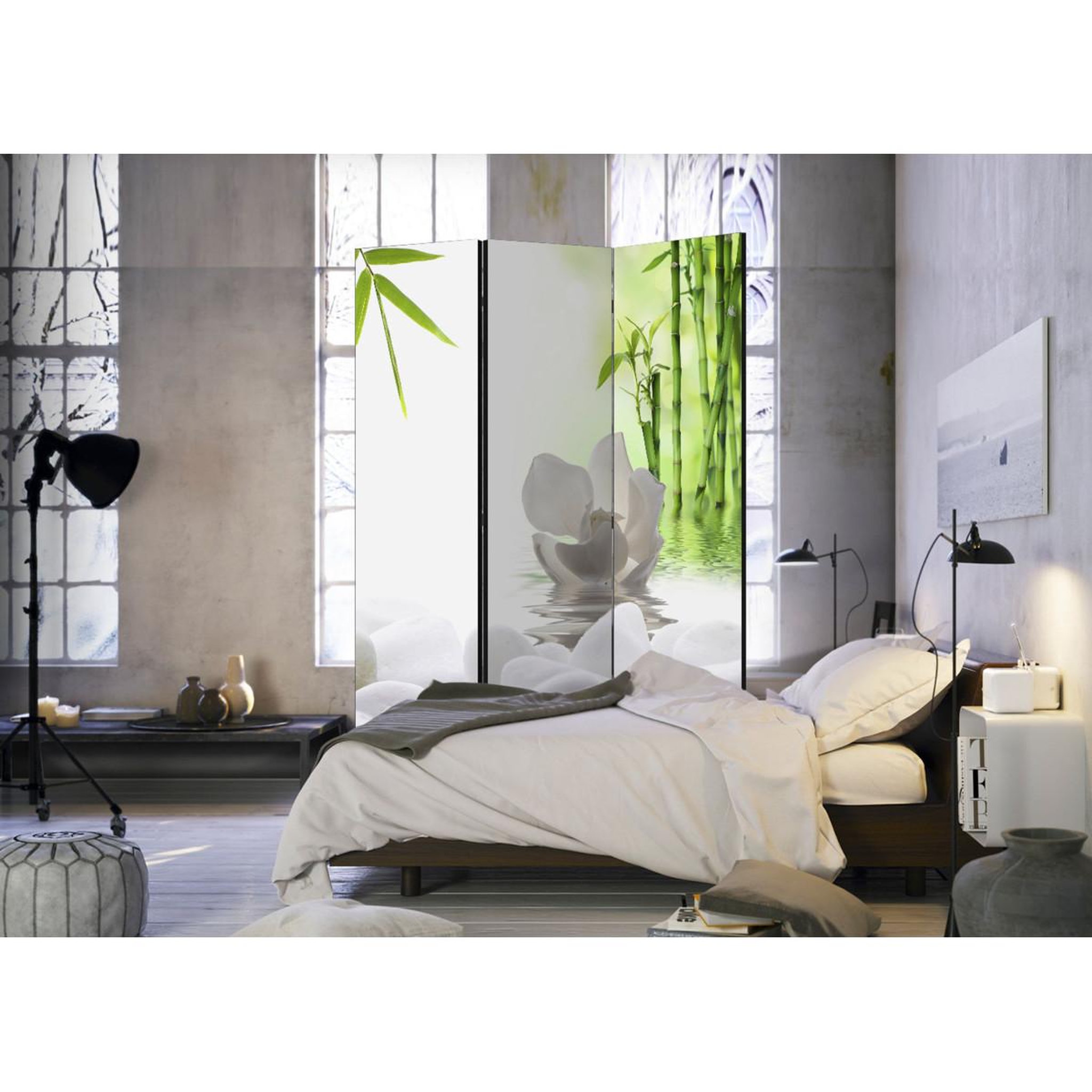 Voir la diapositive 2 : Paris Prix Paravent 3 Volets  Lake of Silence  135x172cm