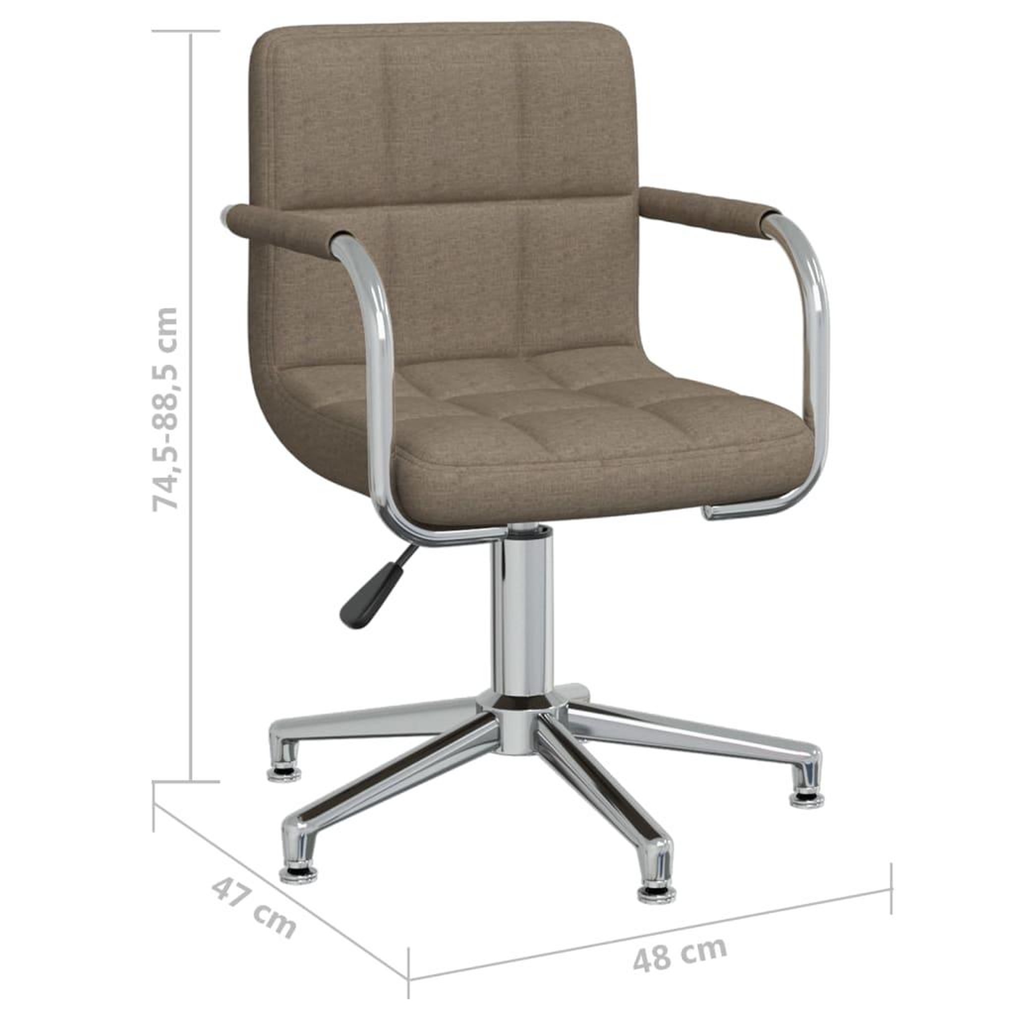 Voir la diapositive 6 : VIDAXL Chaise pivotante de bureau Taupe Tissu