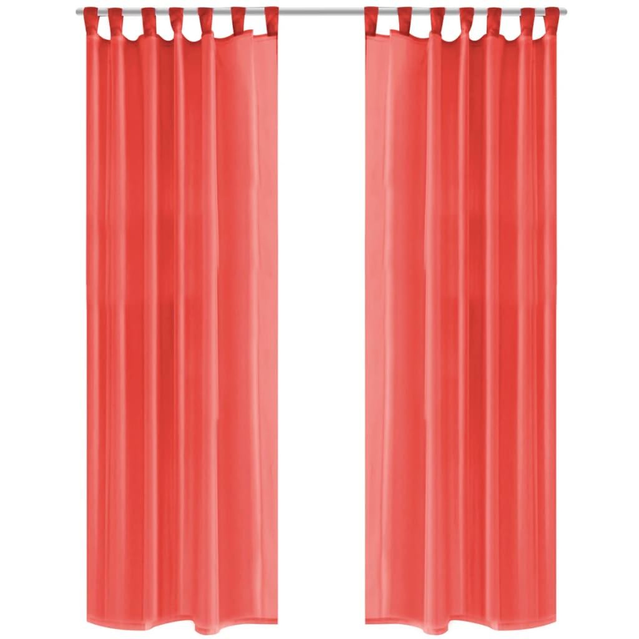Voir la diapositive 1 : VIDAXL Rideau occultant 2 pcs Voile 140 x 225 cm Rouge