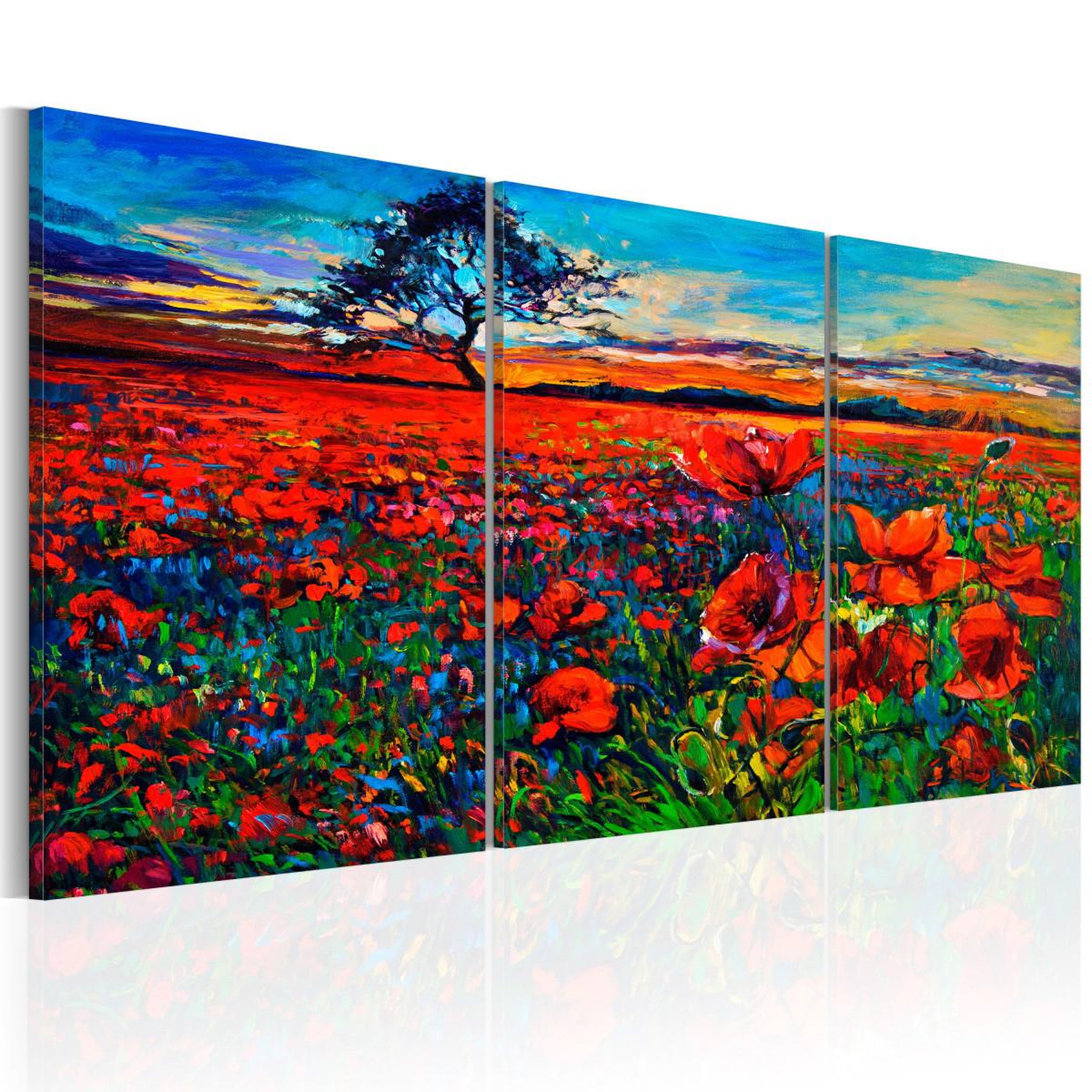 Paris Prix Tableau imprimé  valley of poppies. Coloris disponibles : Multicolore