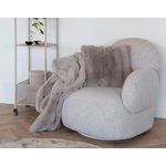 LISA DESIGN Javier - fauteuil pivotant - en tissu bouclette. Coloris disponibles : Gris