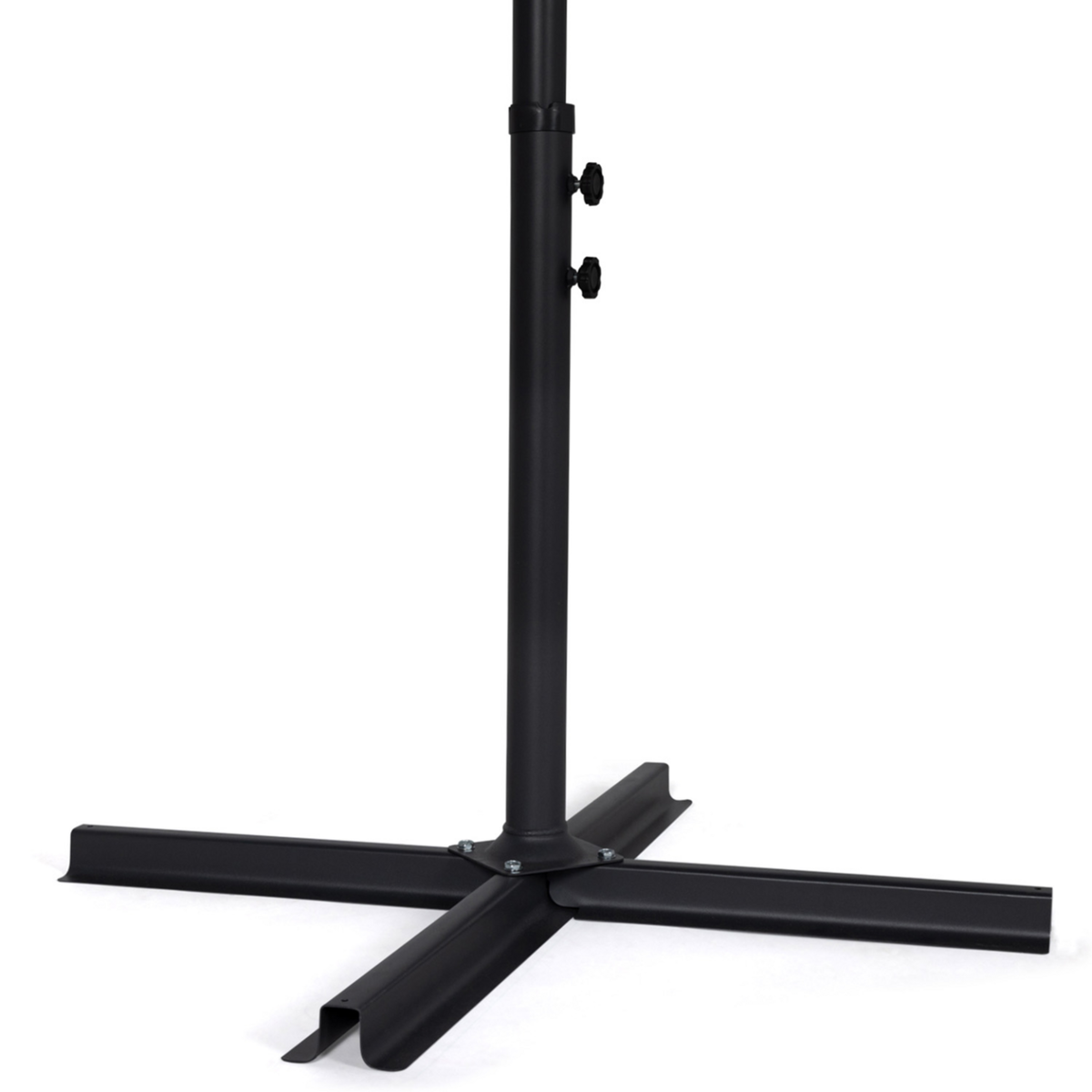 ID MARKET Parasol déporté rotatif 360 AJACCIO gris D.3,5M avec 4 dalles et housse