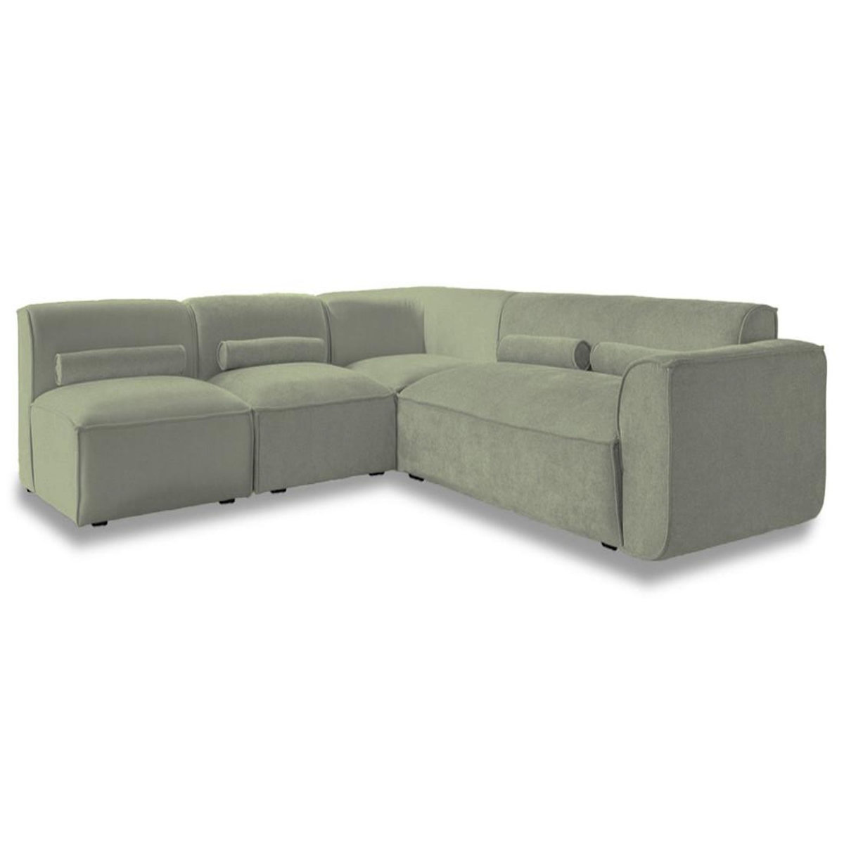 BEST MOBILIER Felix - canapé modulable d'angle gauche 5 places en tissu texturé