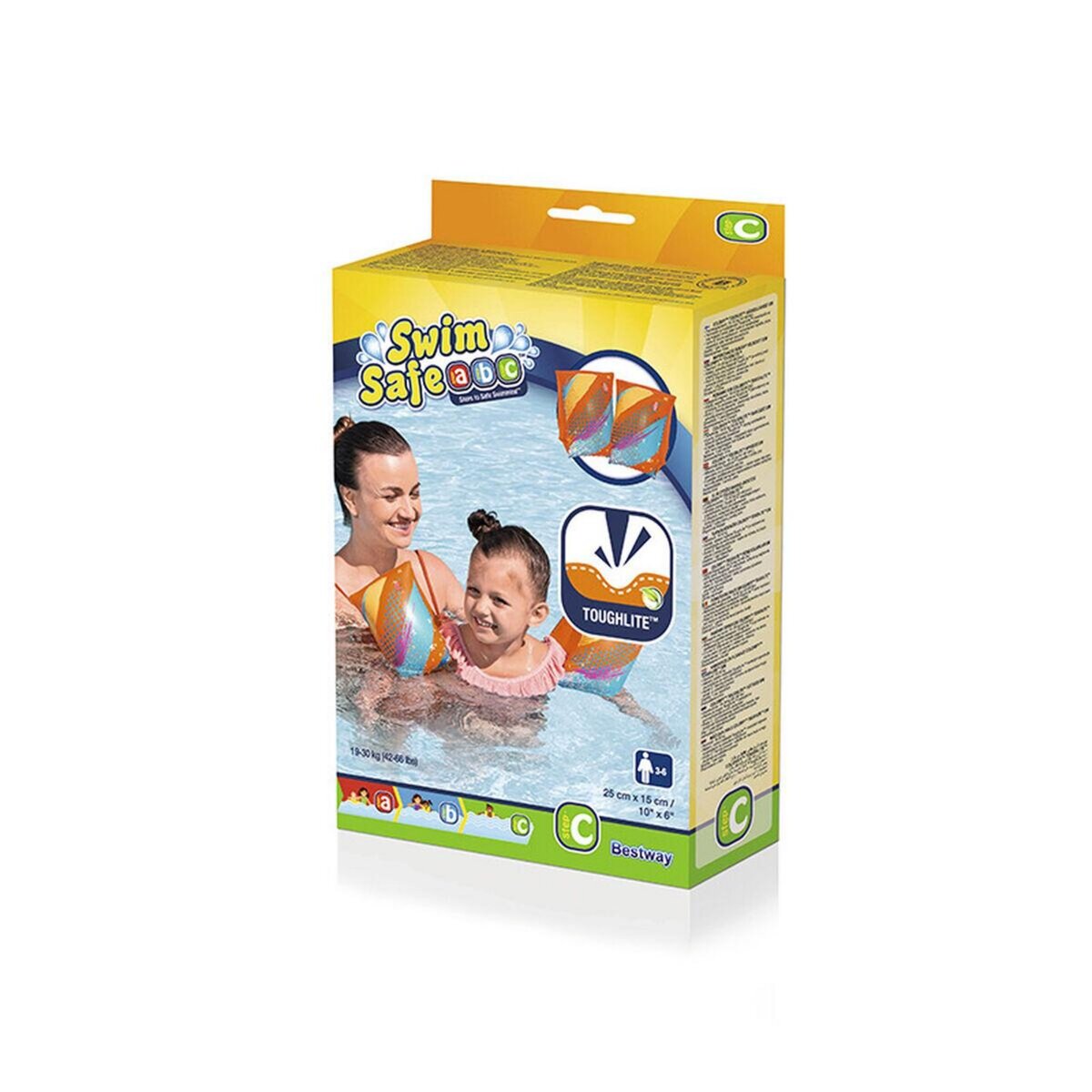 BESTWAY Bestway Brassards Gonflables Textile Doux Sécurité Bébé Couleur Assortie UPF 50+ 38x16,5 cm +3 à 6 Ans Plage et Piscine 32183