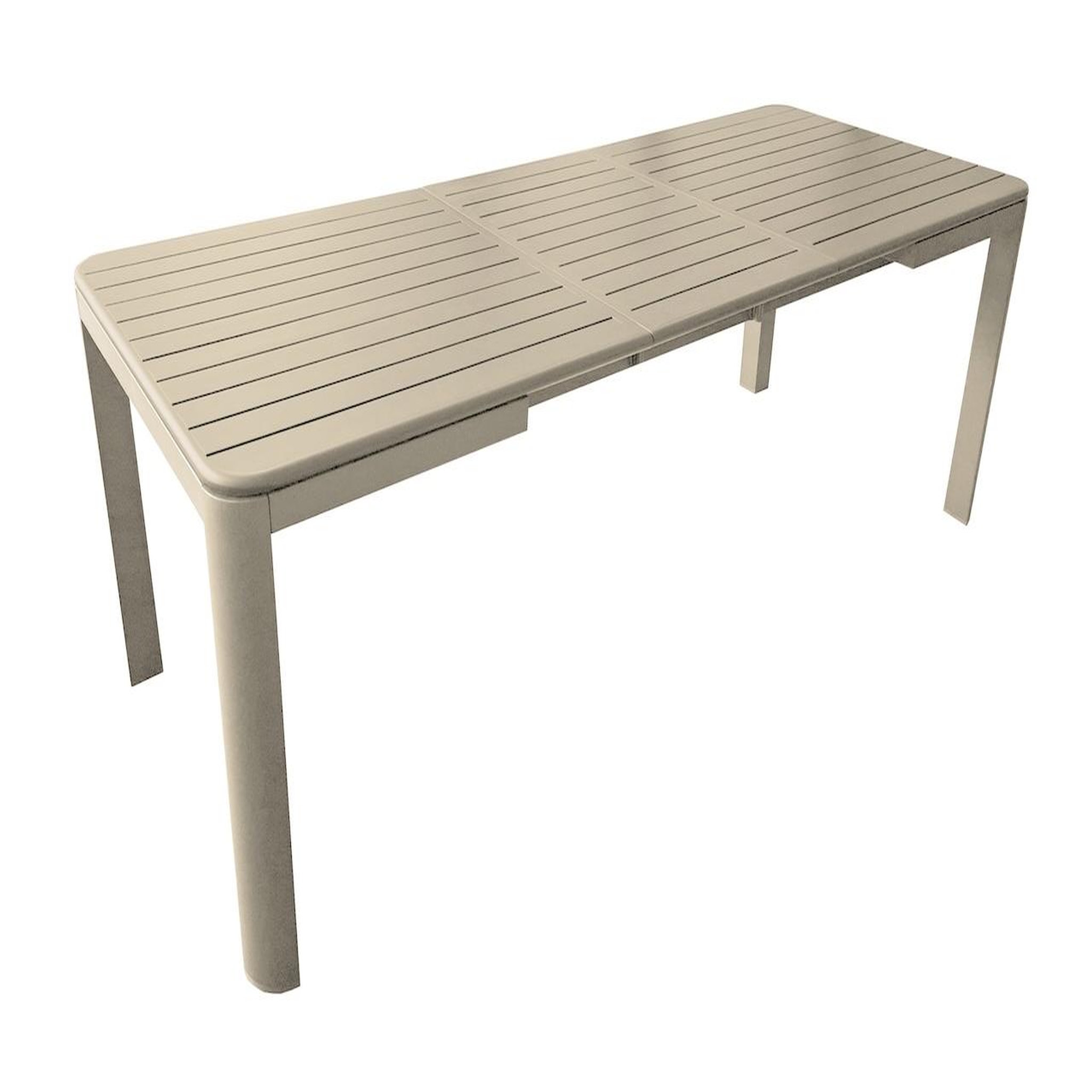 Proloisirs Table de repas extensible en aluminium - ALMA 180/240 x 96 - Allonge automatique - Coloris crème