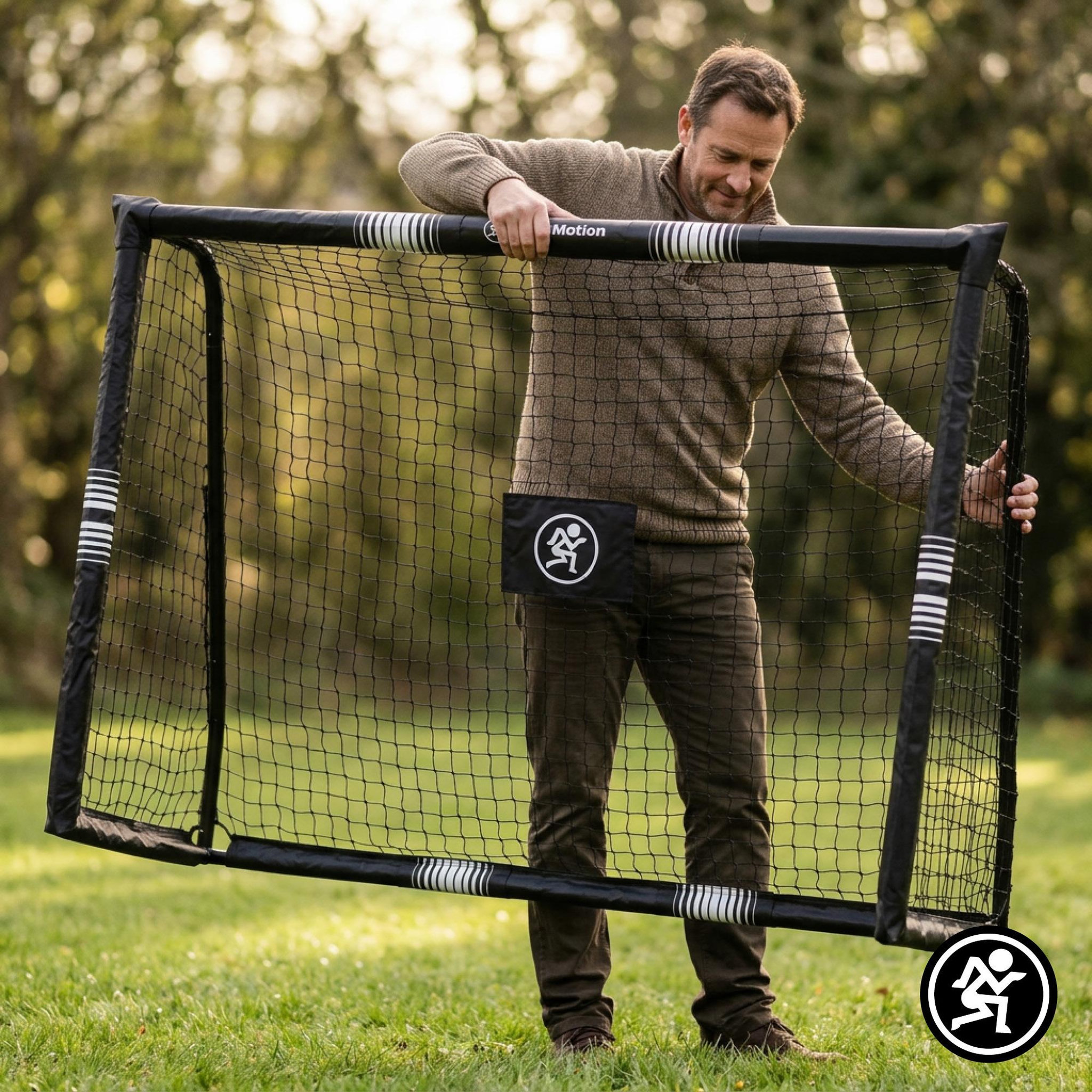 Voir la diapositive 5 : HYPERMOTION But de Football HyperMotion - Cage Bois 180x120 cm, Filet PE résistant, 5 Ancrages, Montage Rapide.