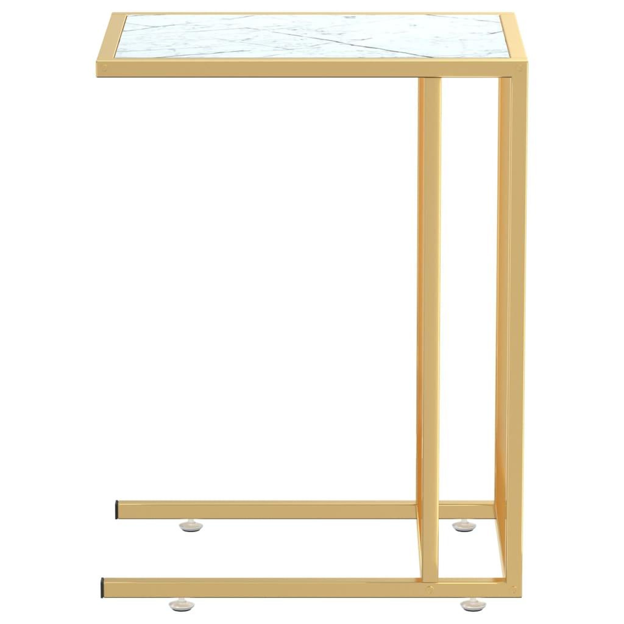 Voir la diapositive 4 : VIDAXL Table d'appoint ordinateur Marbre blanc 50x35x65cm Verre trempe