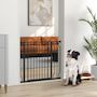 Voir la diapositive 2 : PAWHUT Barrière de sécurité chien réglable 75-95 cm - porte verrouillable - sans perçage - acier ABS noir