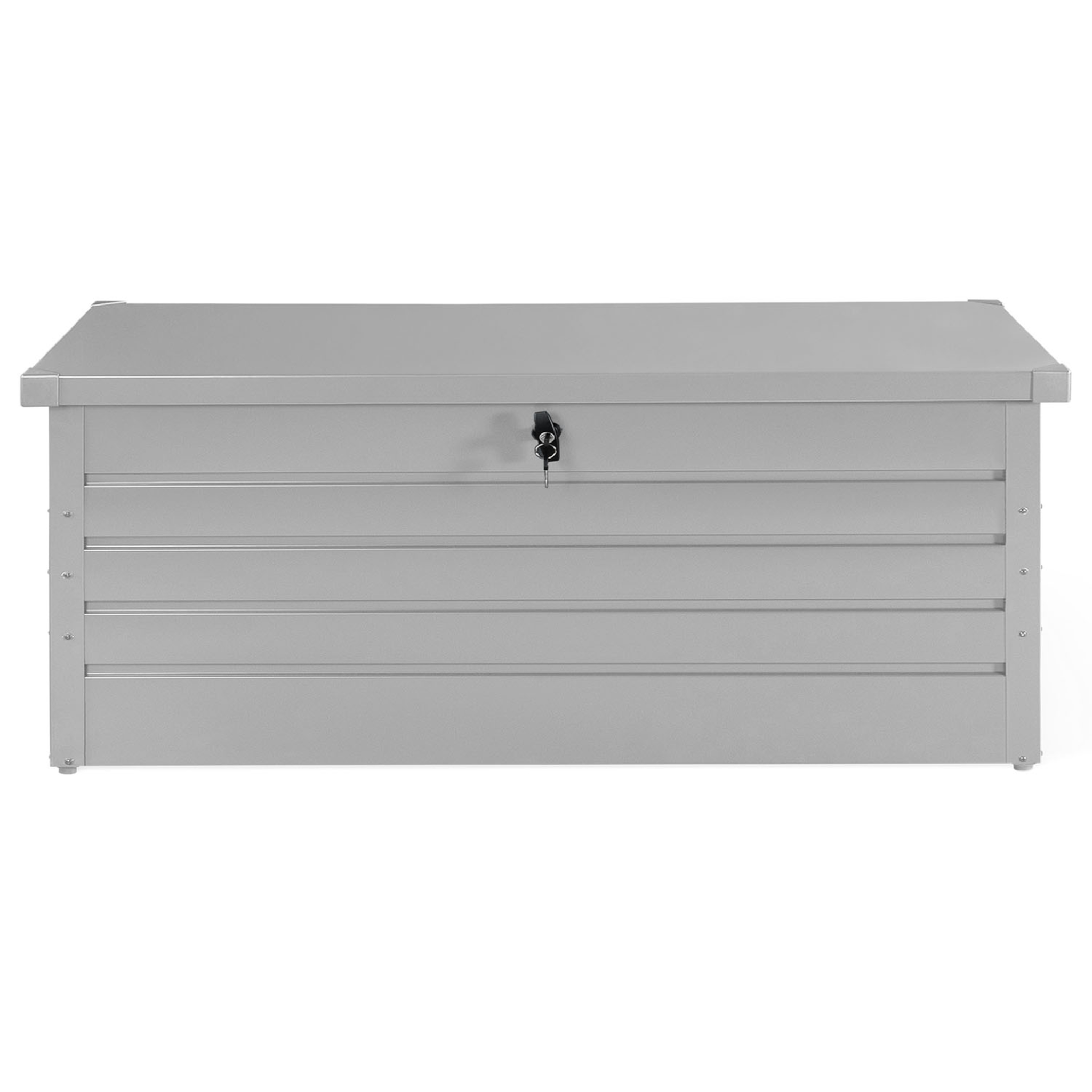 Voir la diapositive 3 : ID MARKET Coffre de rangement métal verrouillable gris clair pour jardin 600l 165x70x63 cm