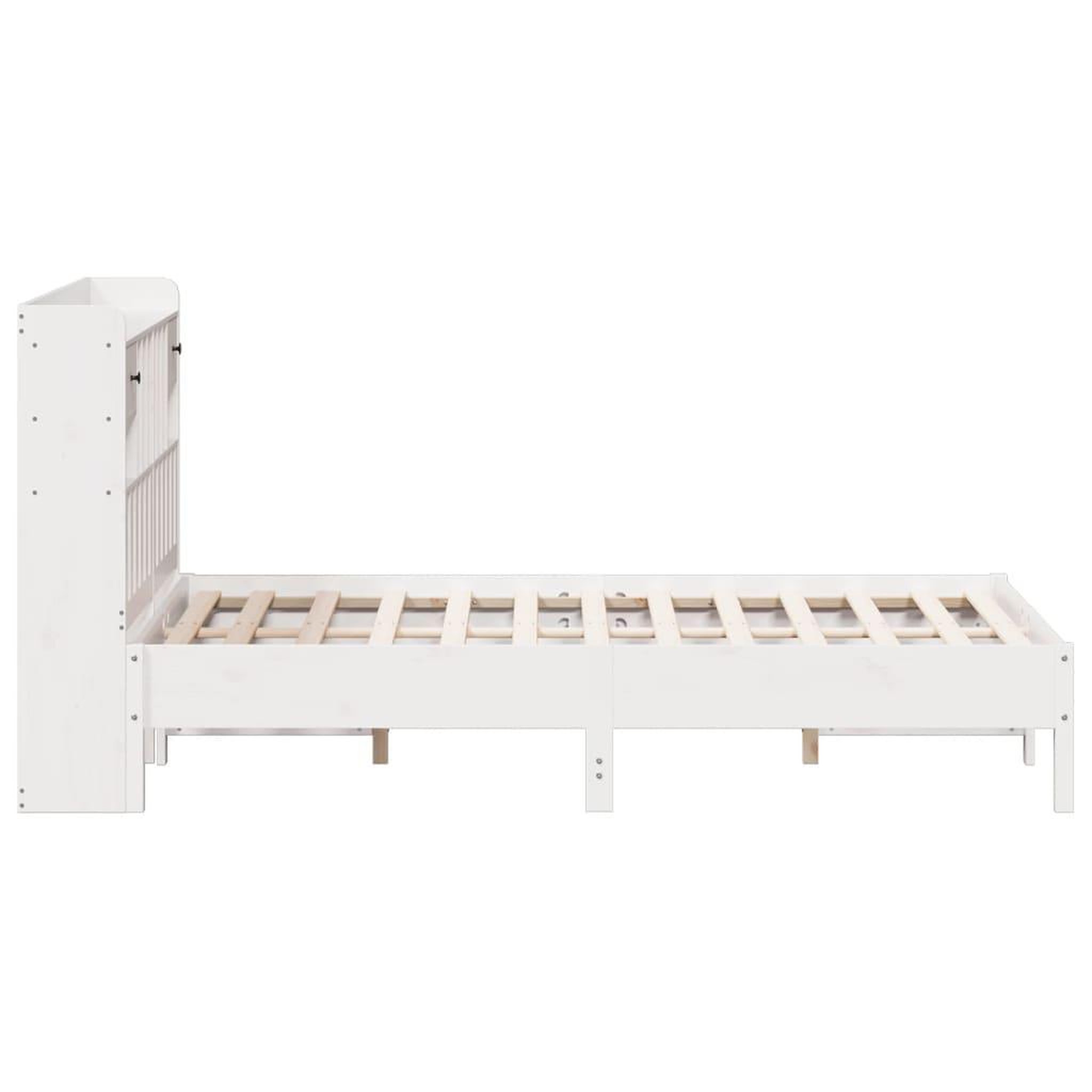 Voir la diapositive 5 : VIDAXL Lit bibliotheque sans matelas blanc 135x190 cm bois pin massif