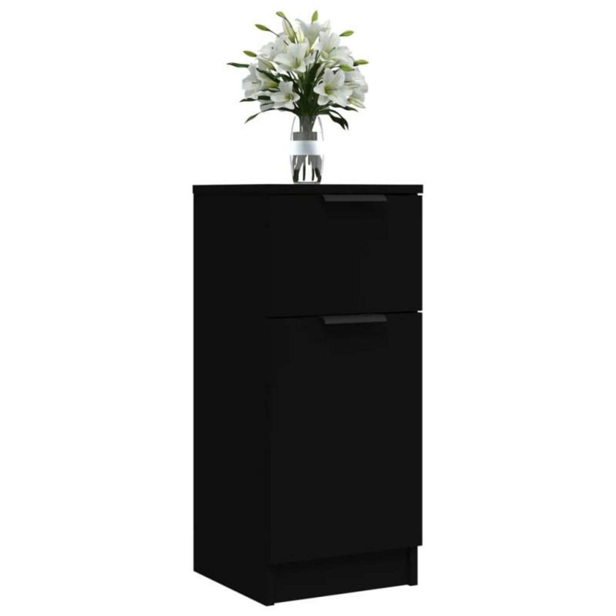 VIDAXL Buffet noir 30x30x70 cm bois d ingénierie