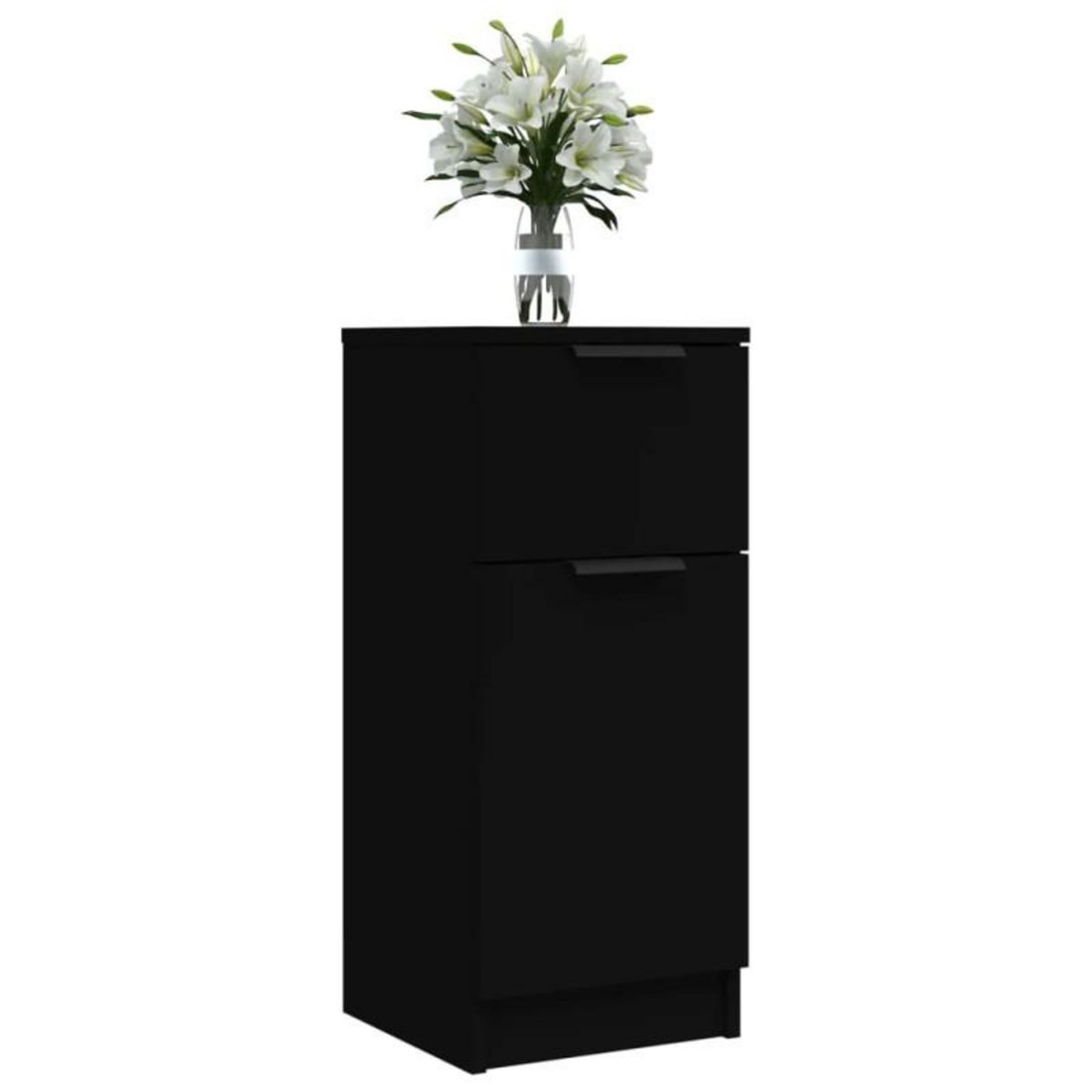 VIDAXL Buffet noir 30x30x70 cm bois d ingénierie