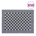 VIDAXL Serviettes de cuisine 50 pcs bleu et blanc 50x70 cm coton