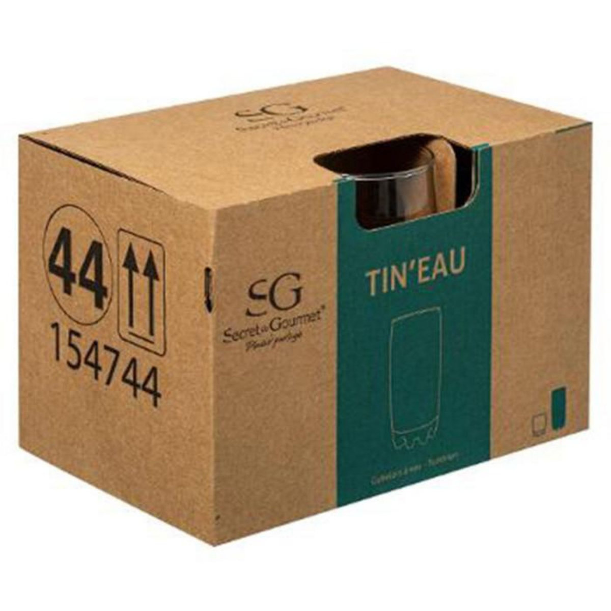 SECRET DE GOURMET Lot de 6 Gobelets à Eau  Sylvana  38cl Transparent