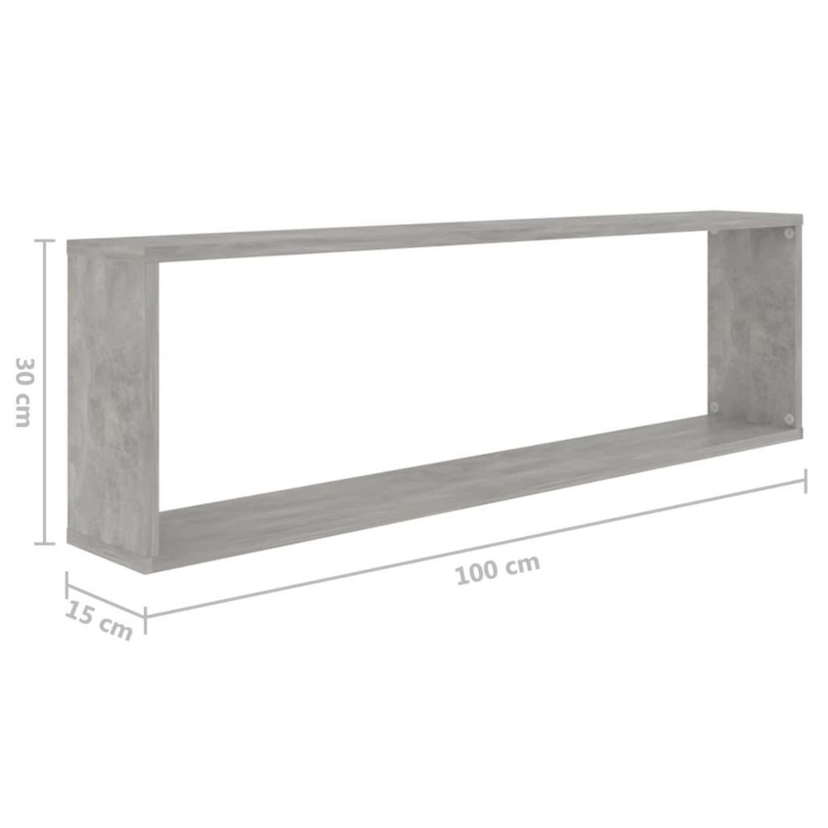 VIDAXL Etageres cube murales 2 pcs gris beton bois d'ingenierie