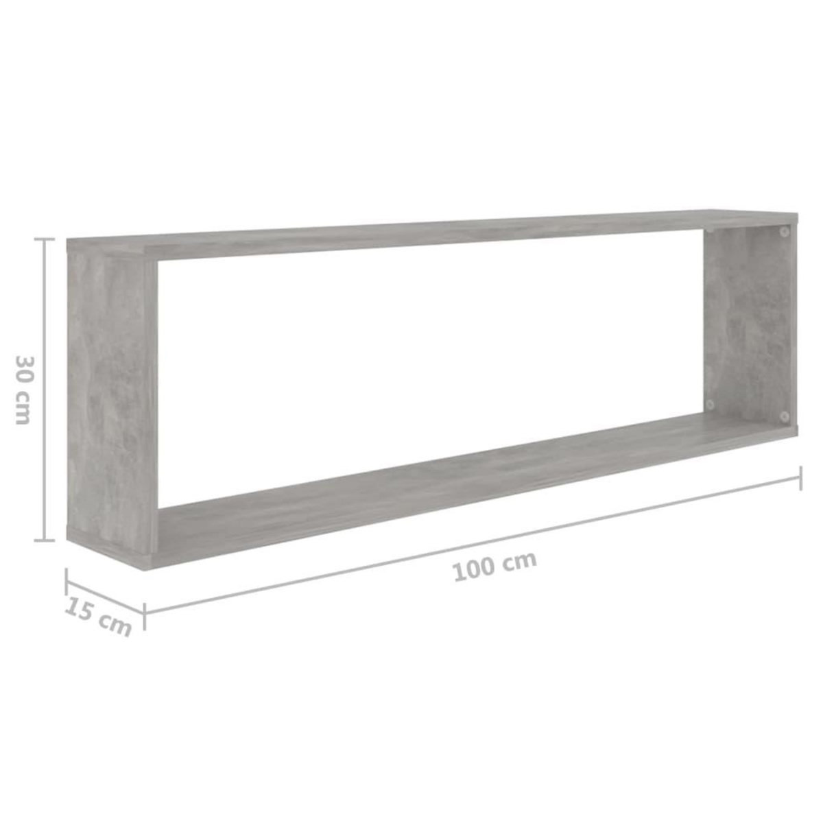 VIDAXL Etageres cube murales 2 pcs gris beton bois d'ingenierie