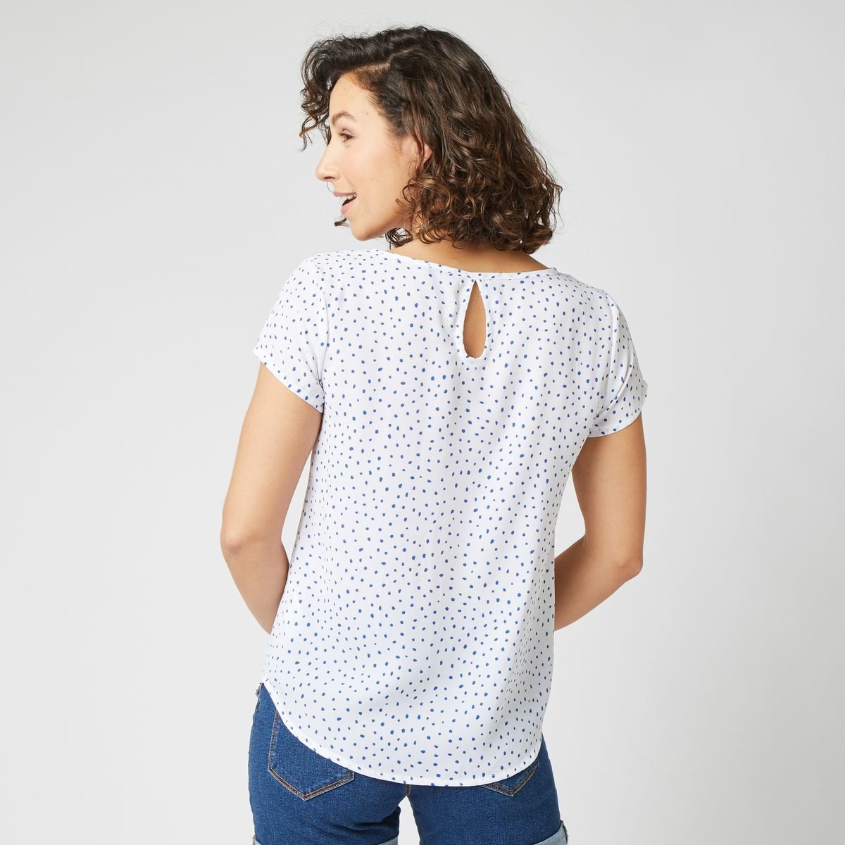 INEXTENSO Blouse manches courtes plumetis femme