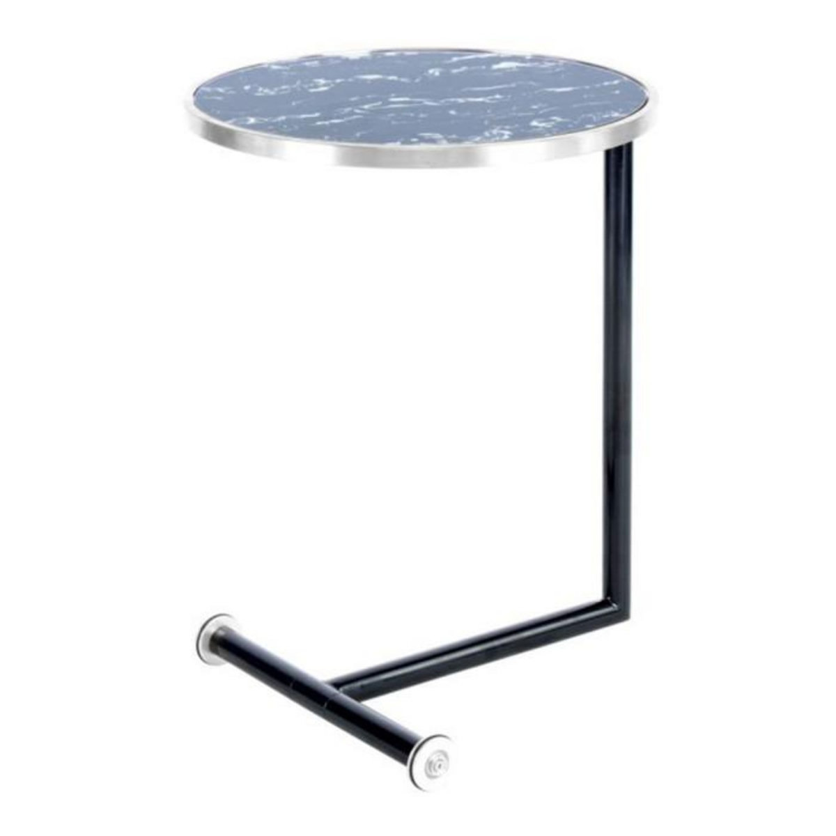 Paris Prix Table d'Appoint Design  Servant  62cm Argent & Noir