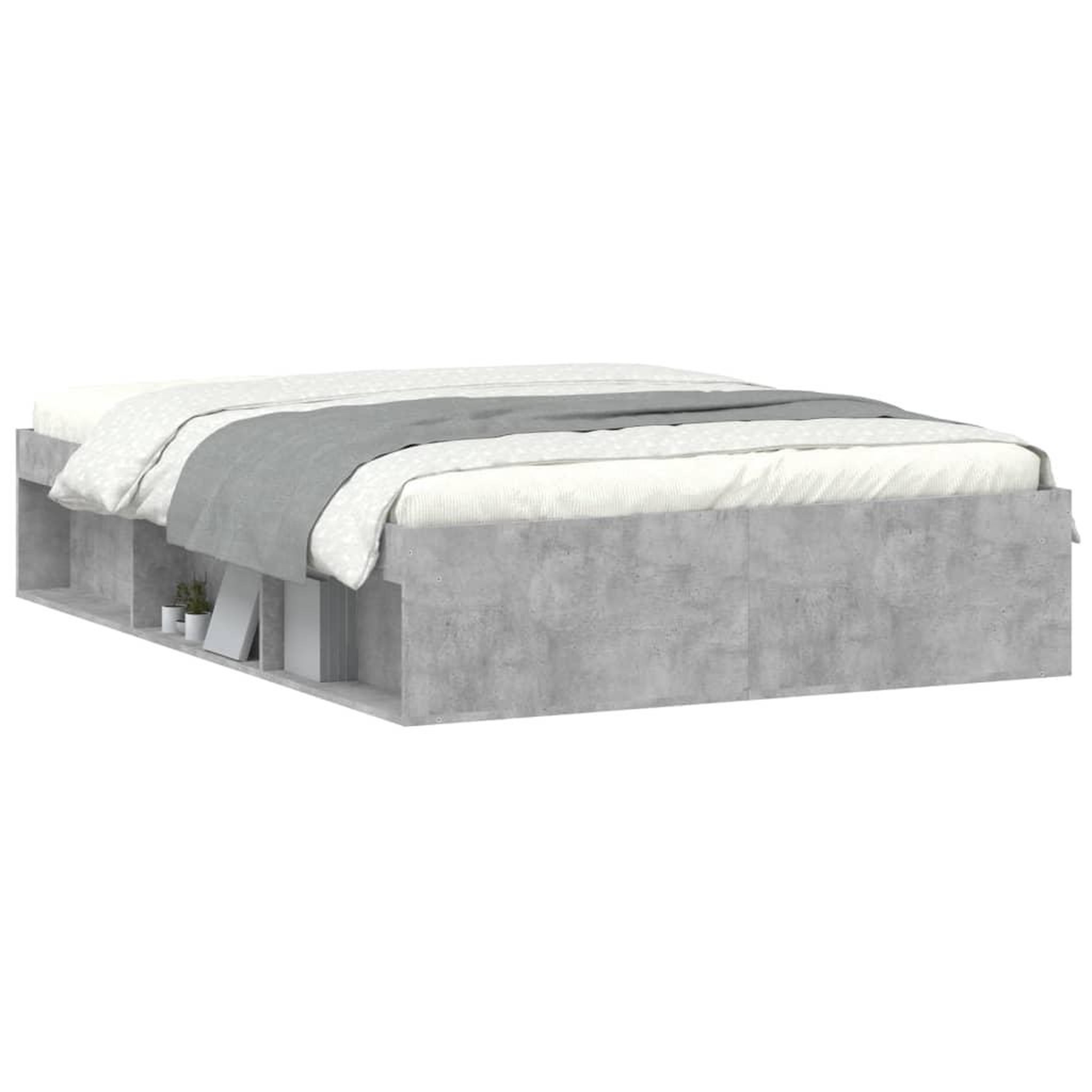 Voir la diapositive 3 : VIDAXL Cadre de lit sans matelas gris beton 135x190 cm