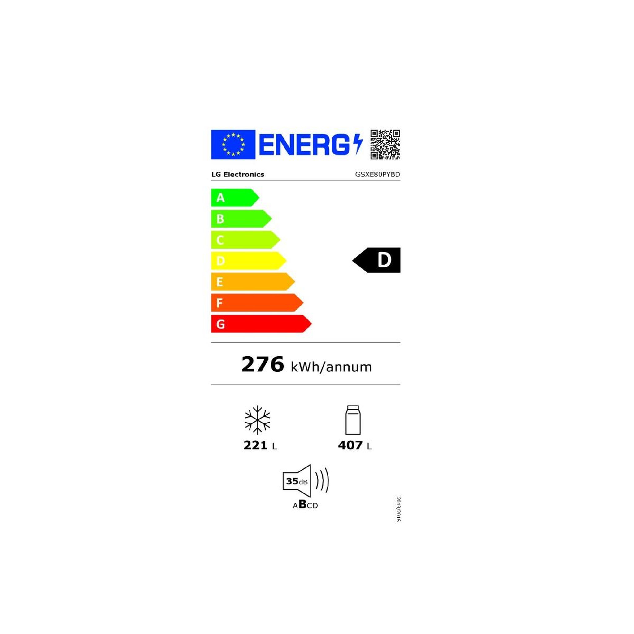 Voir la diapositive 2 : LG Réfrigérateur américain 91.3cm 628l ventilé - GSXE80PYBD