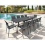 Voir la diapositive 2 : HESPERIDE Table extensible rectangulaire alu Piazza 6/10 places Graphite - Hespéride