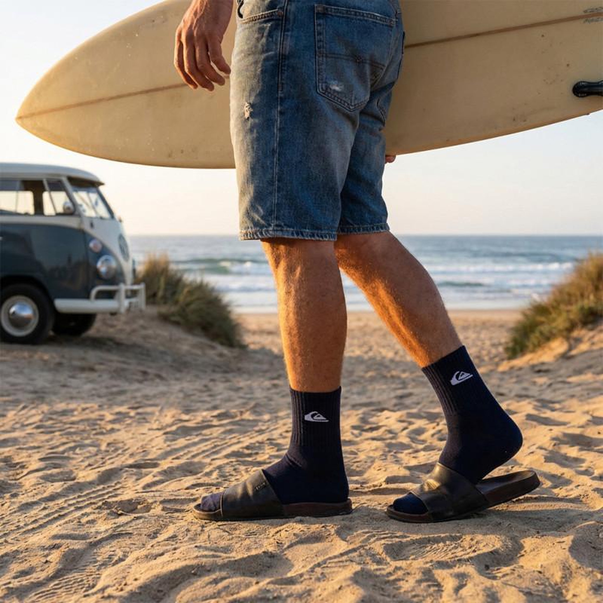 Voir la diapositive 2 : QUIKSILVER Quiksilver Pack de Chaussettes Homme QUARTER– Lot 6 Paires Sport