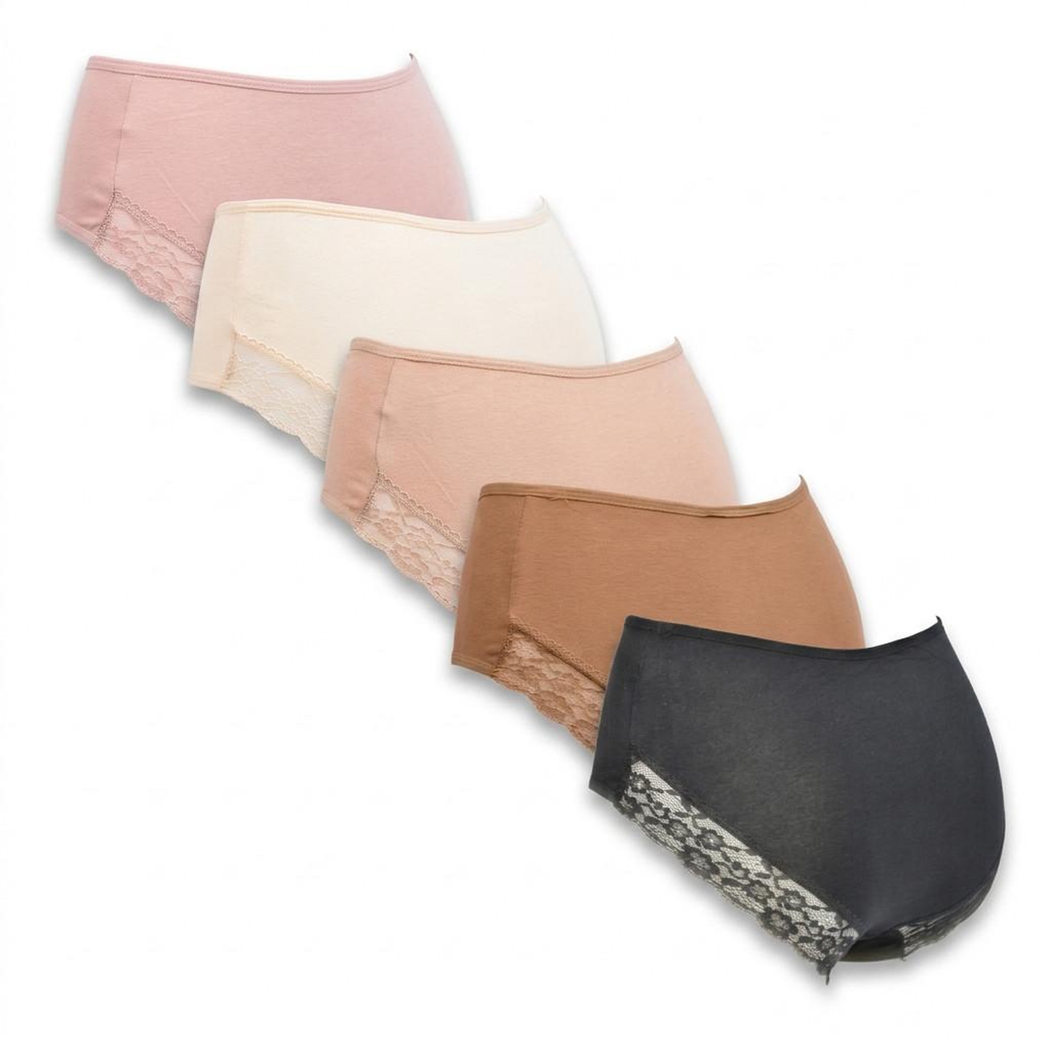 Voir la diapositive 3 : OZABI OZABI Lot 5 Culottes Femme Coton Midi Confort