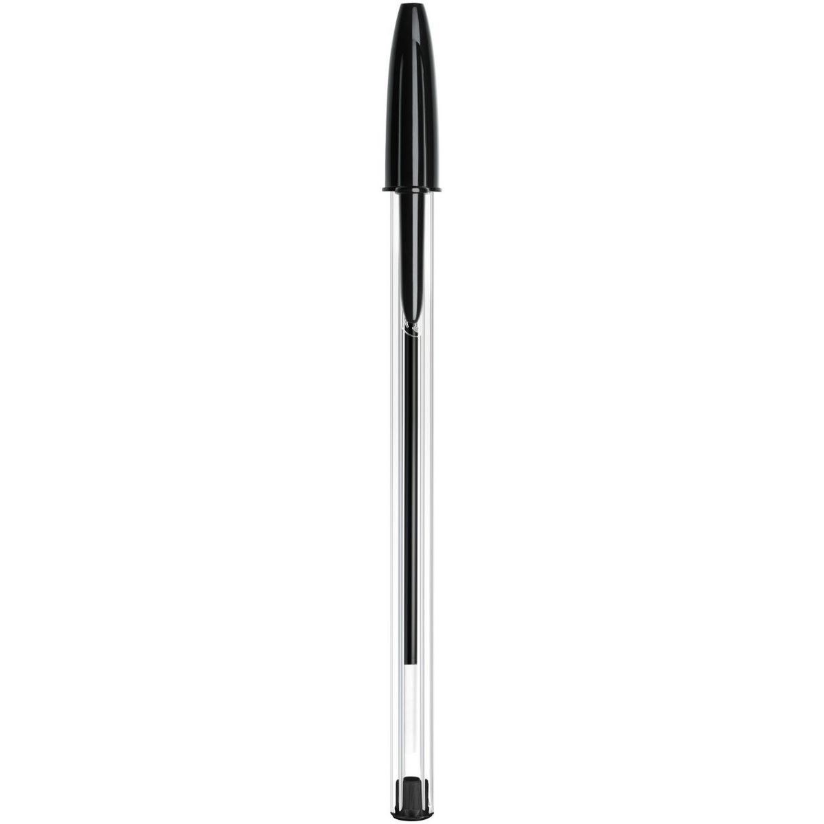 BIC Lot de 10 stylos bille pointe moyenne noir CRISTAL ORIGINAL