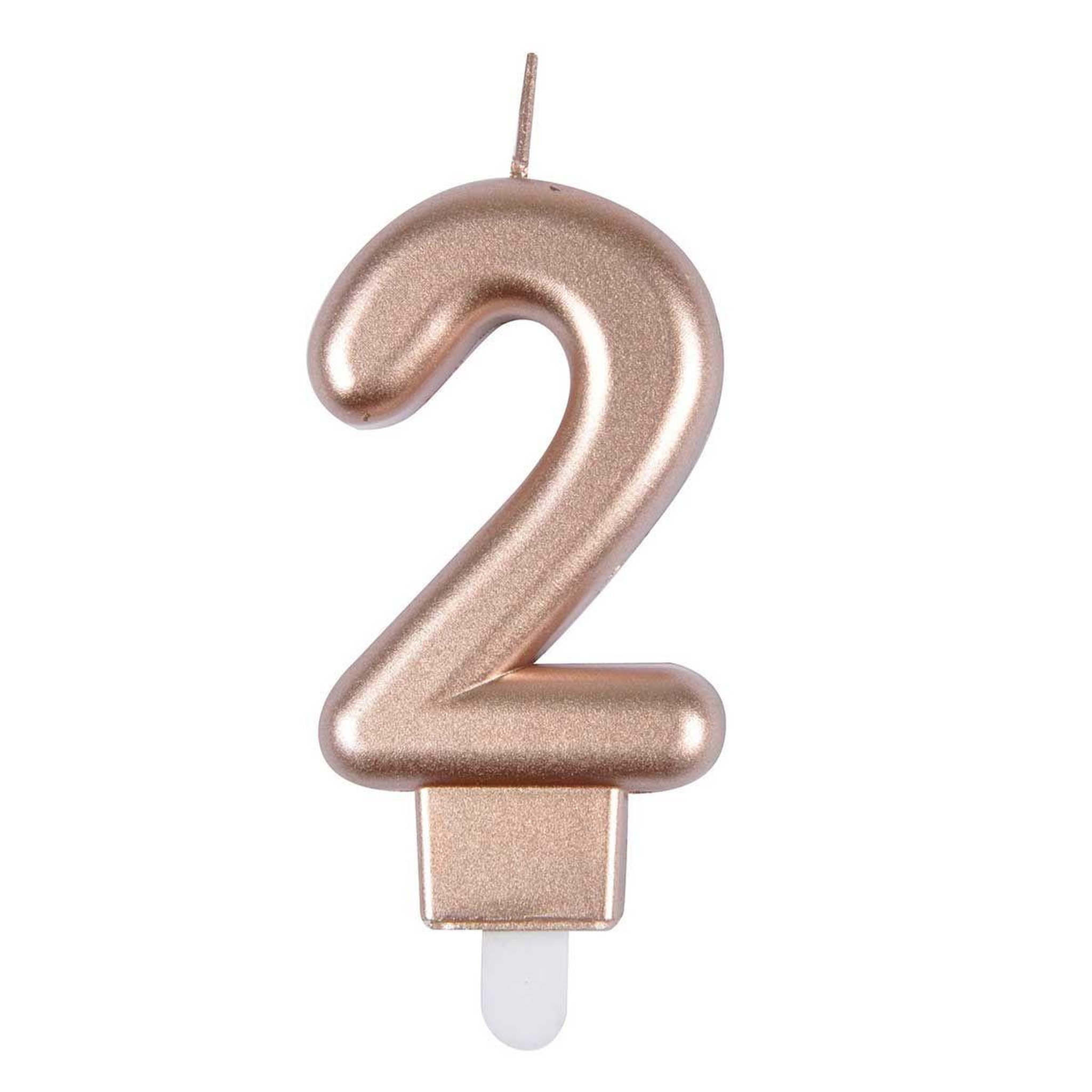 HOMEA Bougie d'Anniversaire  Chiffre 2  7cm Rose Gold