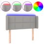 Voir la diapositive 2 : VIDAXL Tete de lit a LED Gris clair 103x16x78/88 cm Tissu