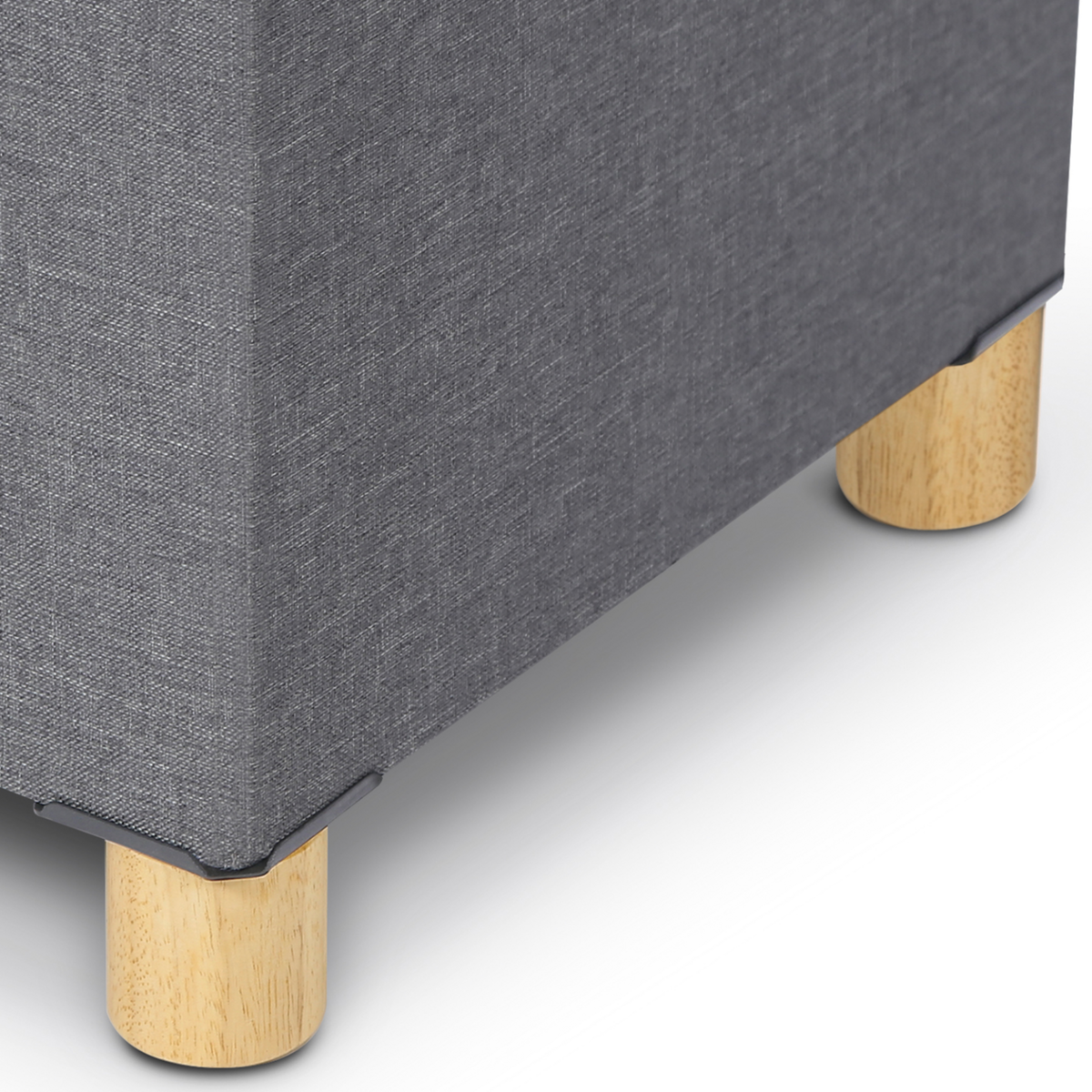 ID MARKET Banc coffre rangement sur pied 76 cm tissu gris anthracite