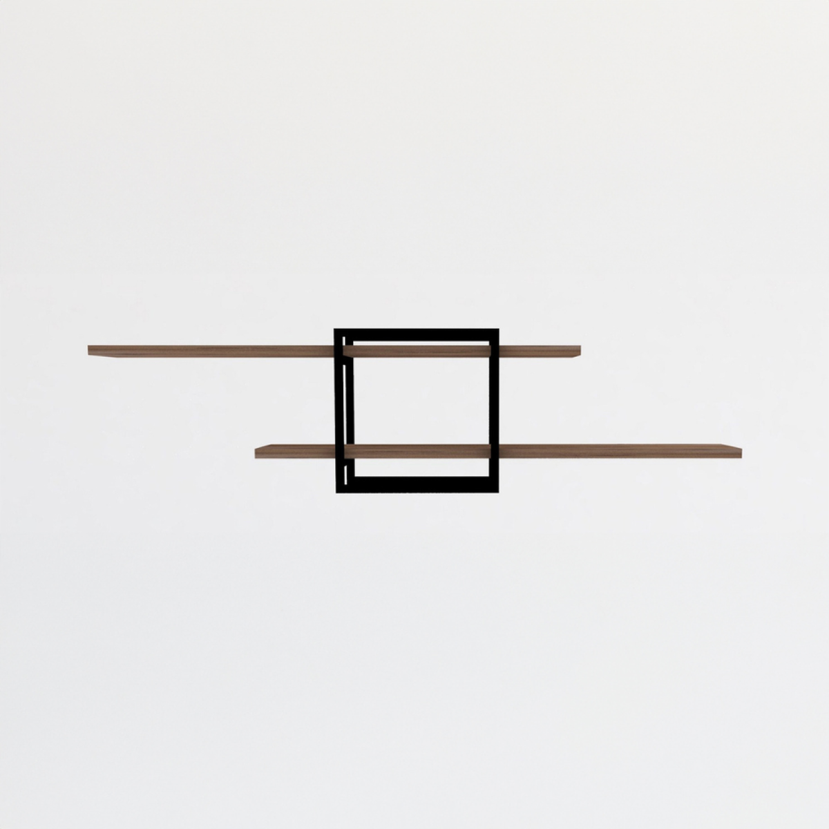 CONCEPT USINE Etagère murale design - 2 rangements - bois et noir PARO