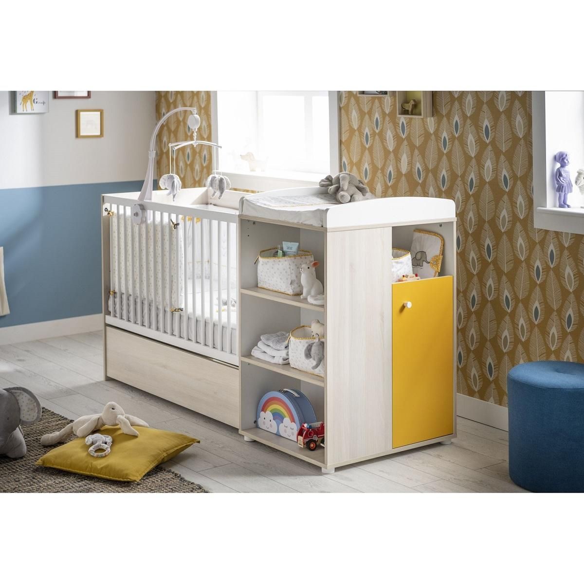 BABY PRICE Lit Combiné 120x60 évolutif en 90x190 cm YUZU 