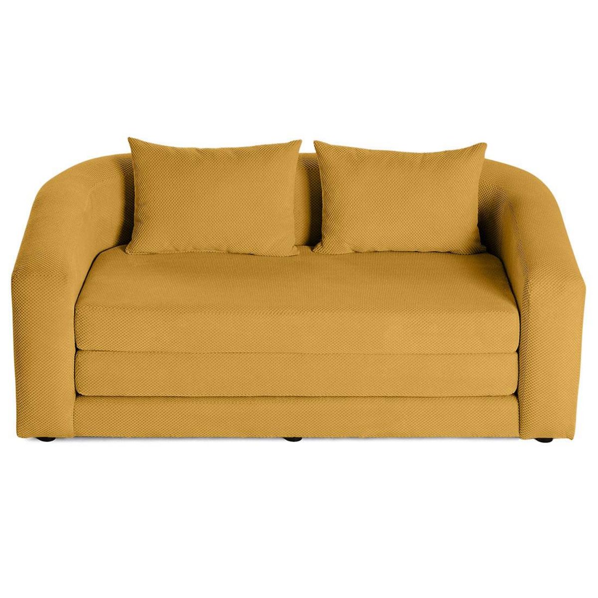 BEST MOBILIER Nuvia - canapé convertible déplimousse 2 places en velours texturé