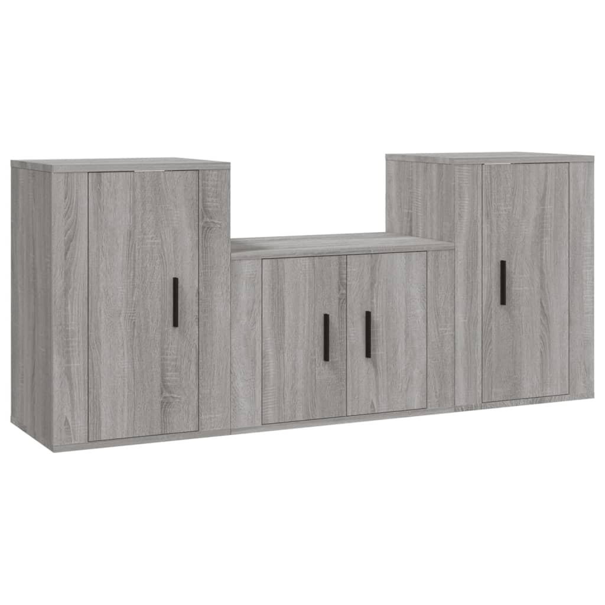 Voir la diapositive 2 : VIDAXL Ensemble de meubles TV 3 pcs Sonoma gris Bois d'ingenierie