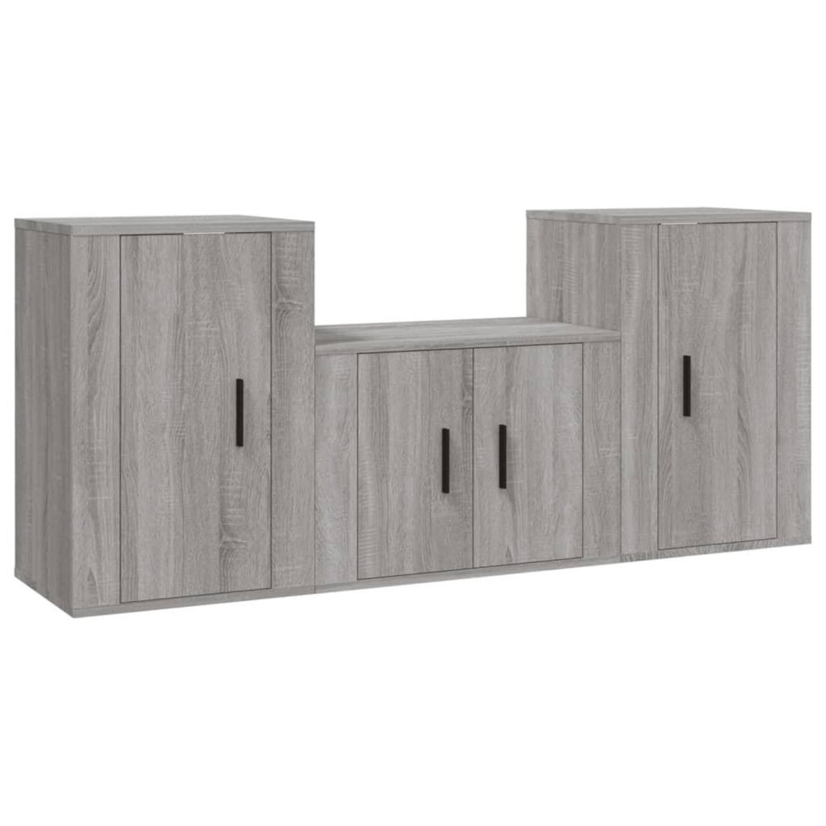 VIDAXL Ensemble de meubles TV 3 pcs Sonoma gris Bois d'ingenierie