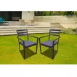 JARDILINE Lot de 2 fauteuils de jardin - Aluminium/Polyester - Anthracite - PALMA