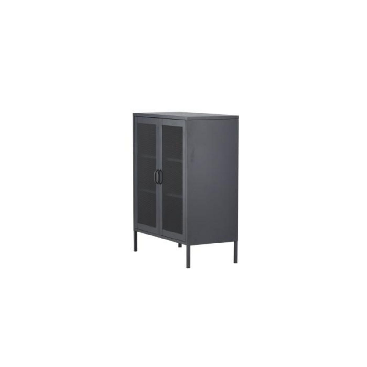 Paris Prix Buffet 2 Portes en Métal  Misha  101cm Gris