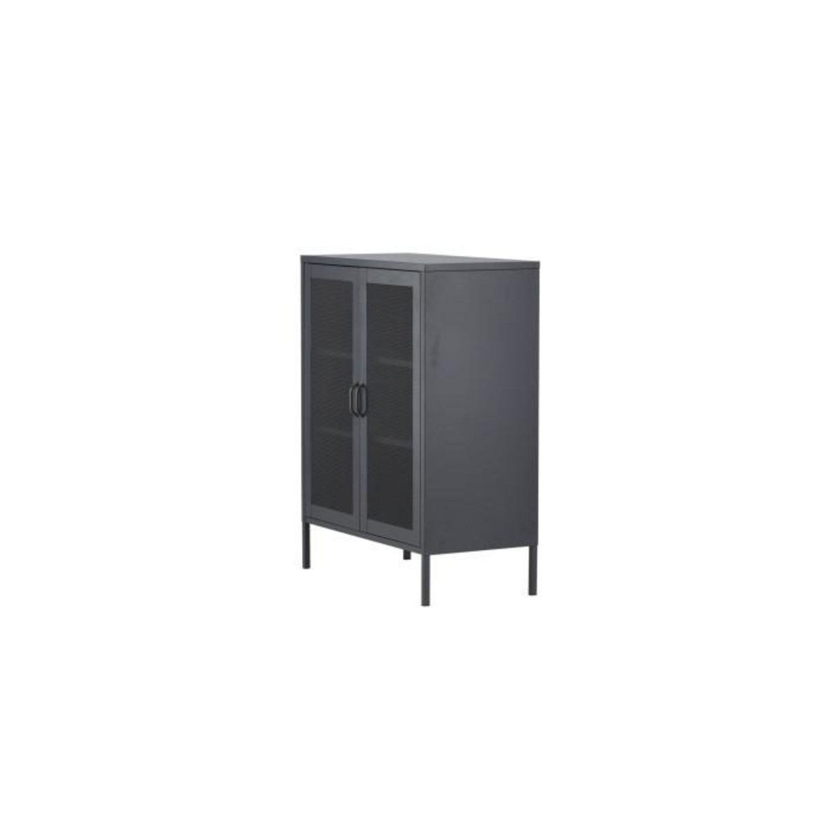 Paris Prix Buffet 2 Portes en Métal  Misha  101cm Gris