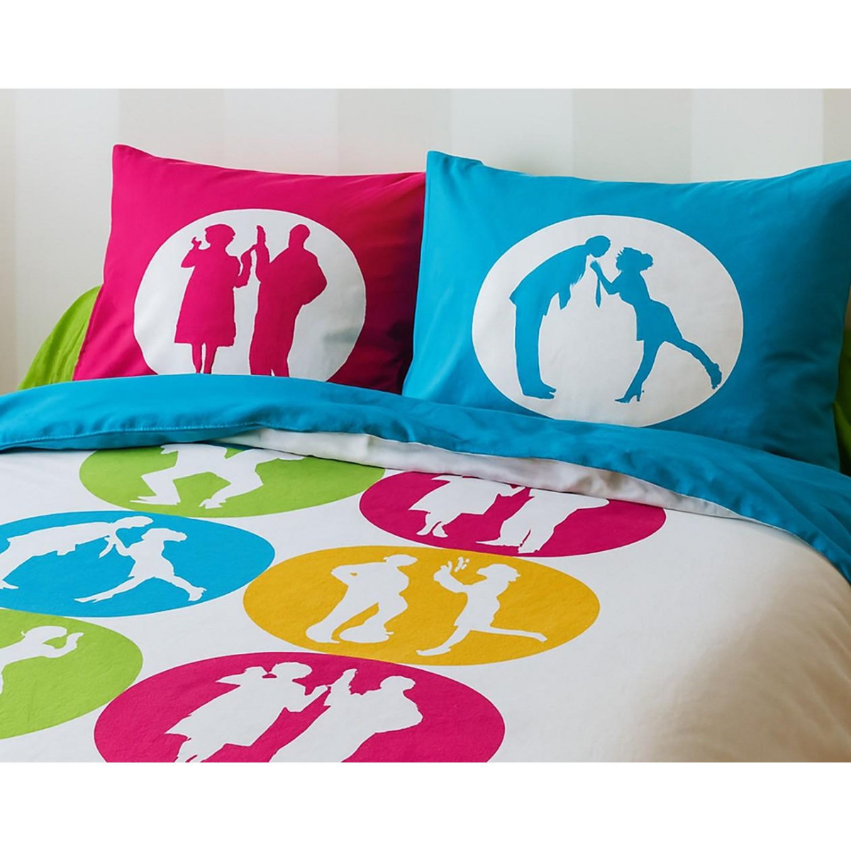 Home collection Parure housse de couette 100% coton scene de menage