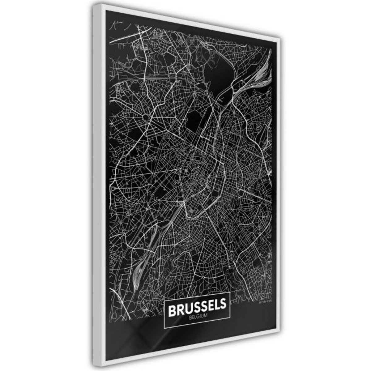 Paris Prix Affiche Murale Encadrée  City Map Brussels Dark