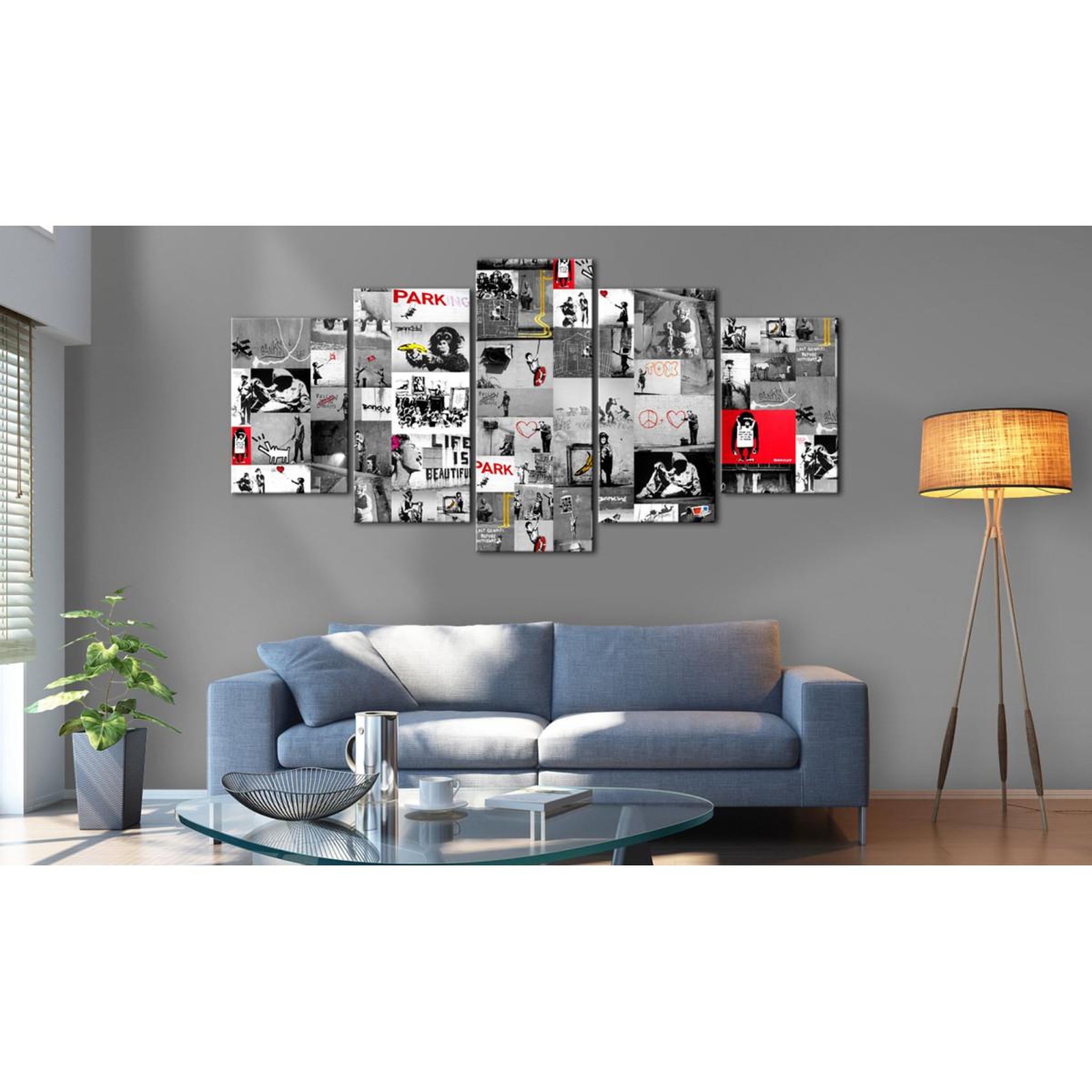 Voir la diapositive 2 : Paris Prix Tableau imprimé  street art - banksy iv