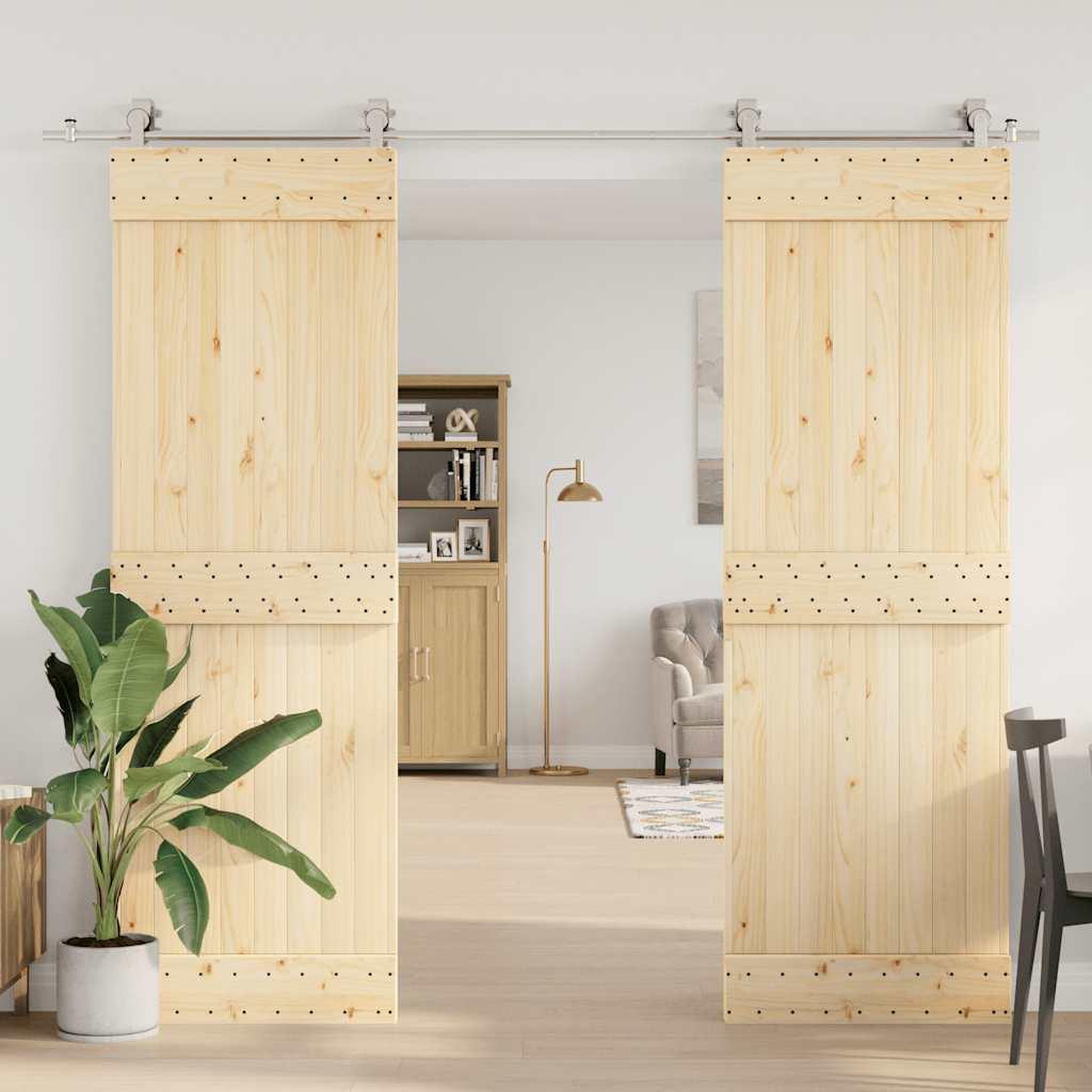 Voir la diapositive 2 : VIDAXL Supports de derivation pour portes de grange 4 pcs rails plats